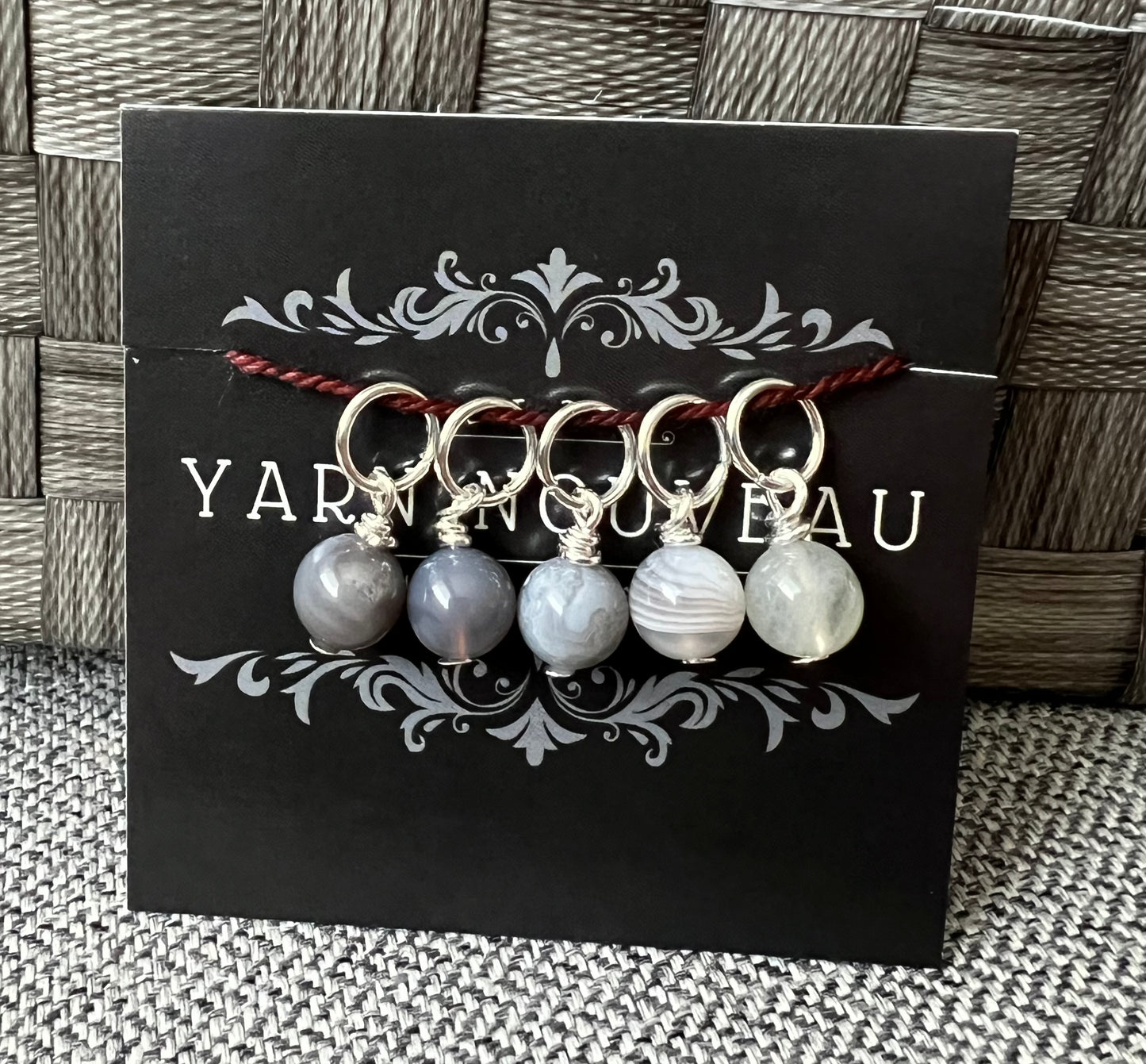 Botswana Agate Gemstone Stitch Markers