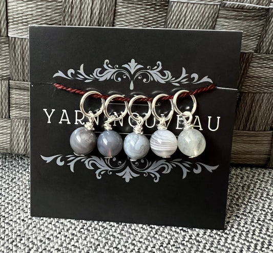 Botswana Agate Gemstone Stitch Markers