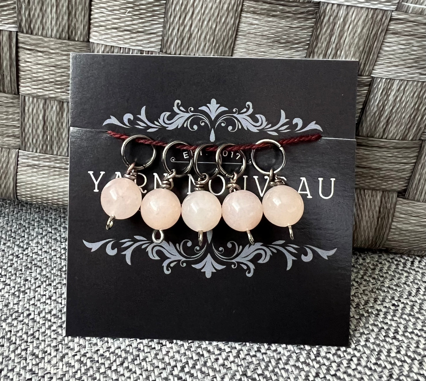Peach Quartz Gemstone Stitch Markers