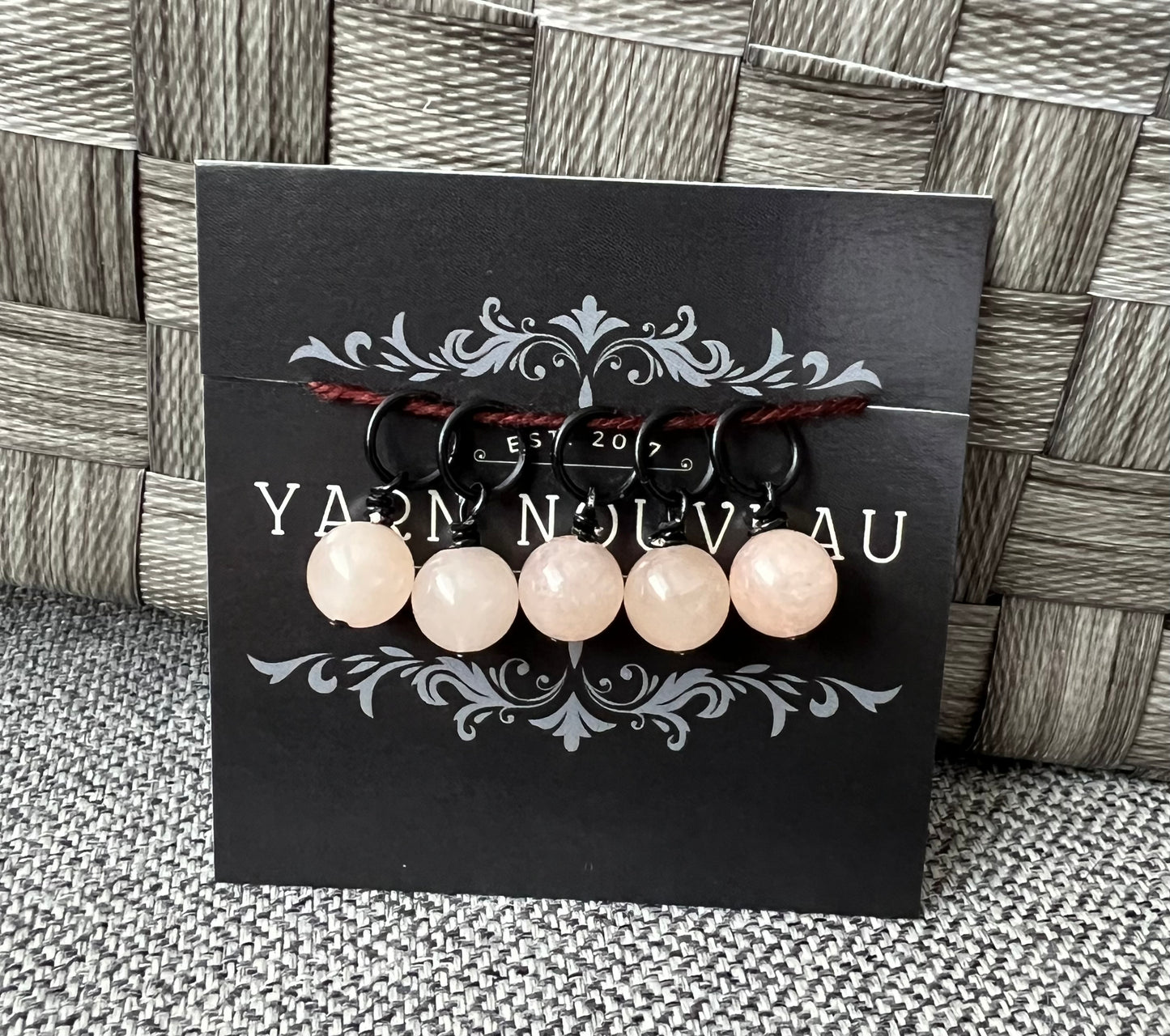 Peach Quartz Gemstone Stitch Markers