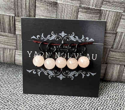 Peach Quartz Gemstone Stitch Markers