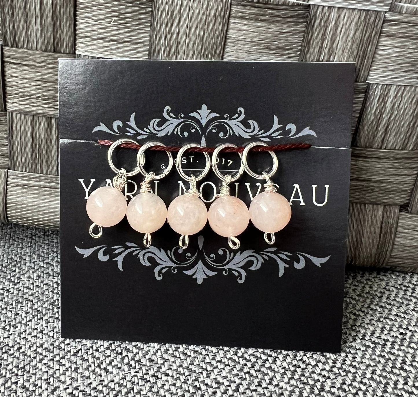Peach Quartz Gemstone Stitch Markers