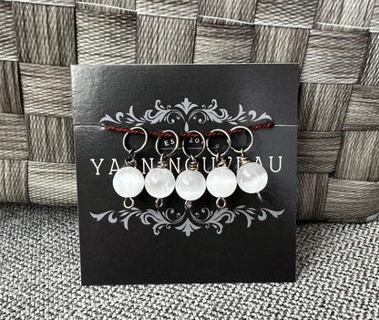 Selenite Gemstone Stitch Markers