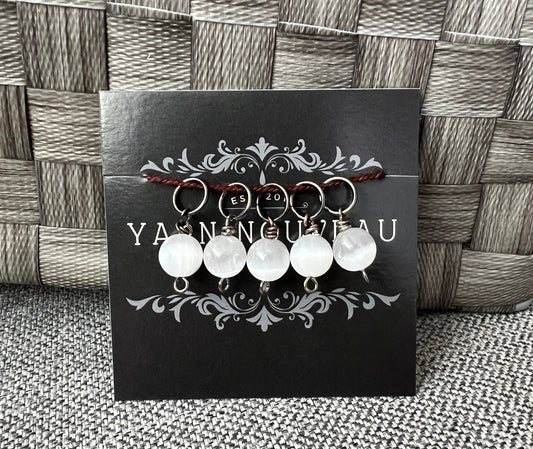 Selenite Gemstone Stitch Markers
